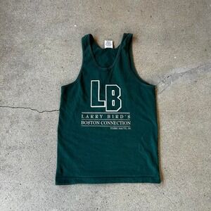 Vintage 90s Larry Bird's Boston connection forest green graphic tank top